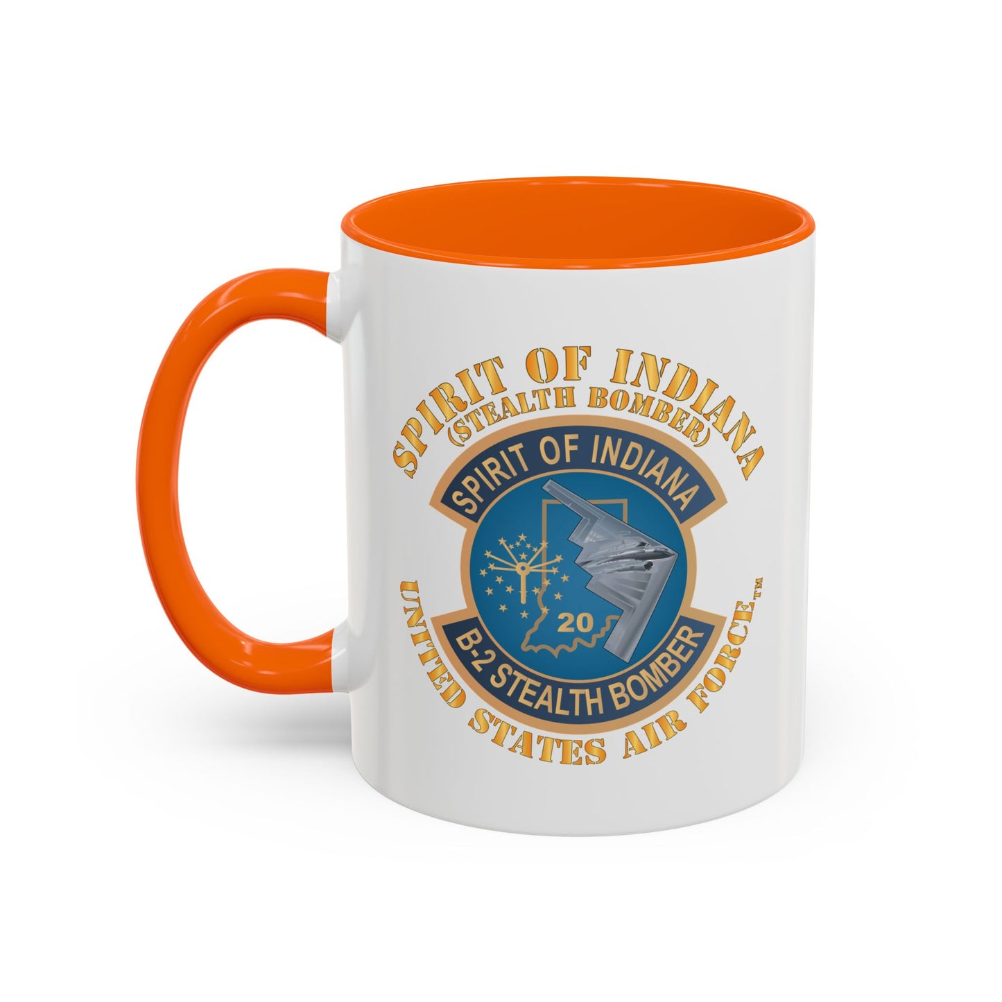Accent Coffee Mug (11oz & 15oz) - USAF - B2 - Spirit of Indiana - Stealth Bomber X 300
