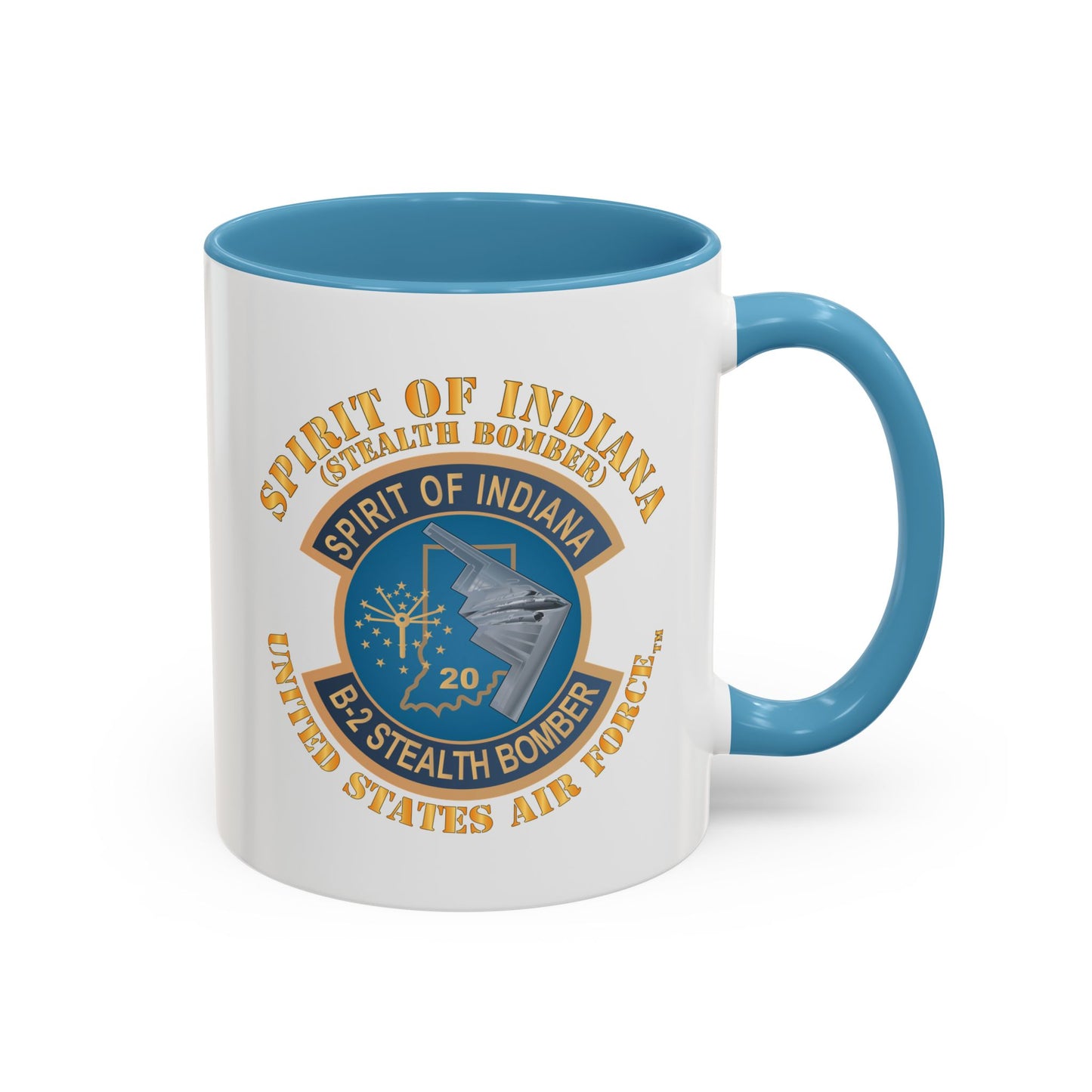 Accent Coffee Mug (11oz & 15oz) - USAF - B2 - Spirit of Indiana - Stealth Bomber X 300