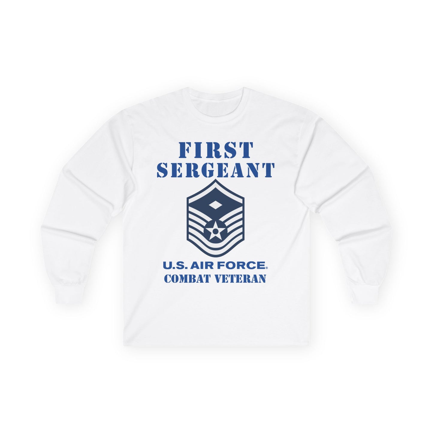 Unisex Ultra Cotton Long Sleeve Tee - USAF - First Sergeant (E7b) - 2020 - Combat Veteran