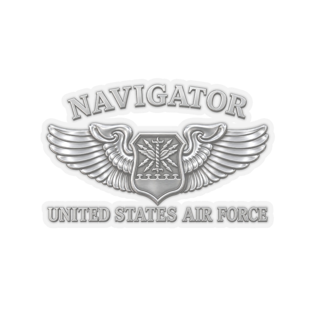 Kiss-Cut Stickers - USAF - Navigator Badge - United States Air Force - 3D - Enhanced