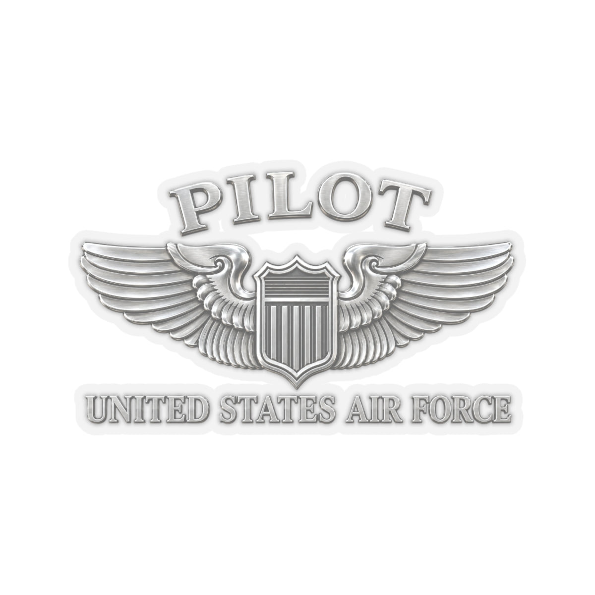 Kiss-Cut Stickers - USAF - Basic Pilot Badge - United States Air Force - 3D - Enhanced
