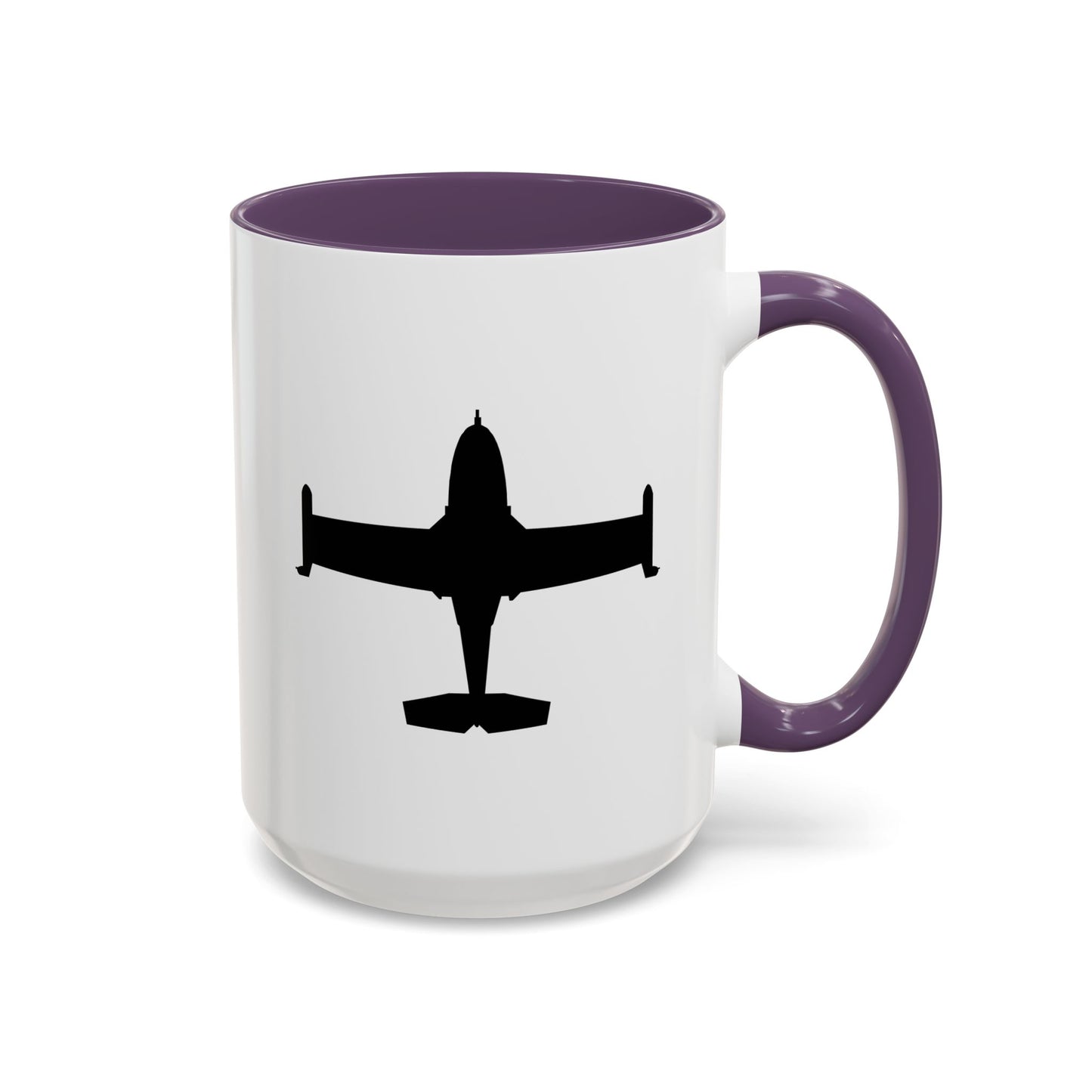 Accent Coffee Mug (11oz & 15oz) - Aircraft - A-37-Trainer - Top - Silhouette X 300