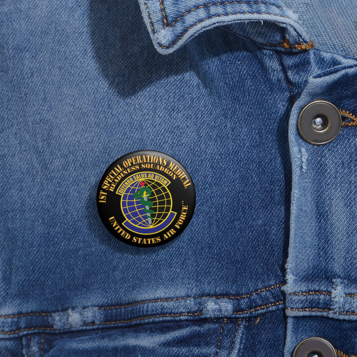 Custom Pin Button - USAF -  1st Special Operations Medical Readiness Squadron