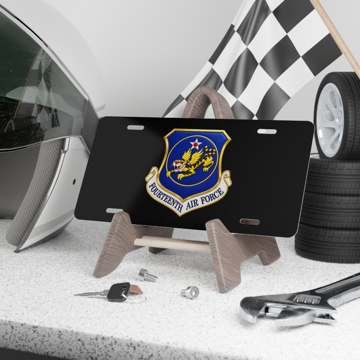 License Plate - USAF - 14th Air Force - Flying Tigers wo txt - 3D - Enhanced