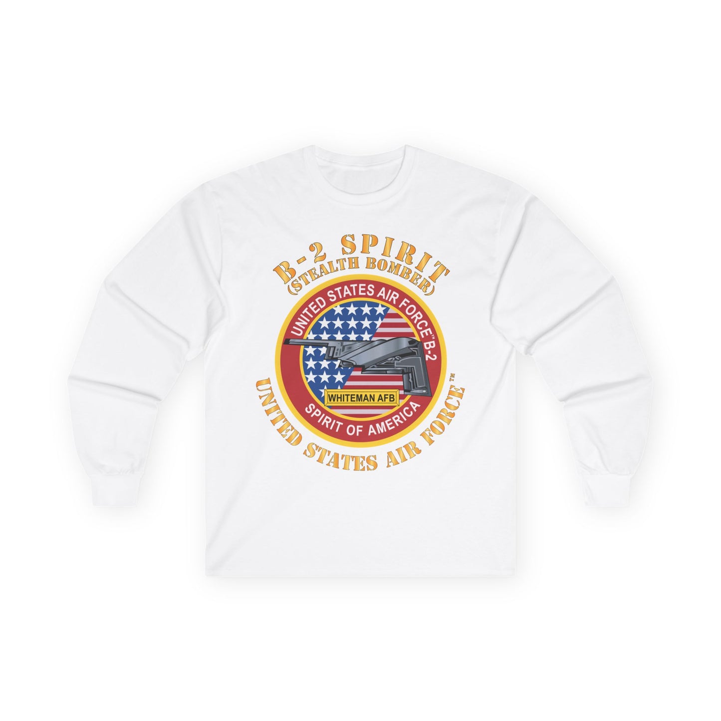 Unisex Ultra Cotton Long Sleeve Tee - USAF - B2 - Spirit - Stealth Bomber X 300