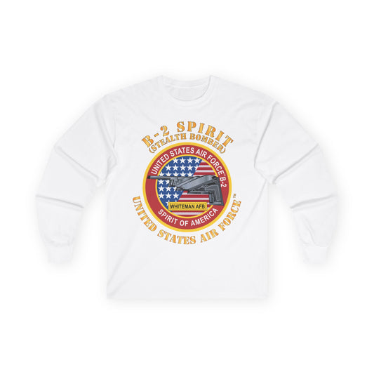 Unisex Ultra Cotton Long Sleeve Tee - USAF - B2 - Spirit - Stealth Bomber X 300