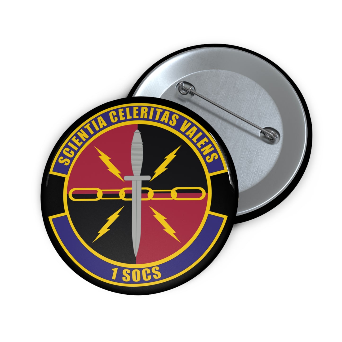 Custom Pin Button - USAF - 1st Special Operations Communication Squadron wo txt
