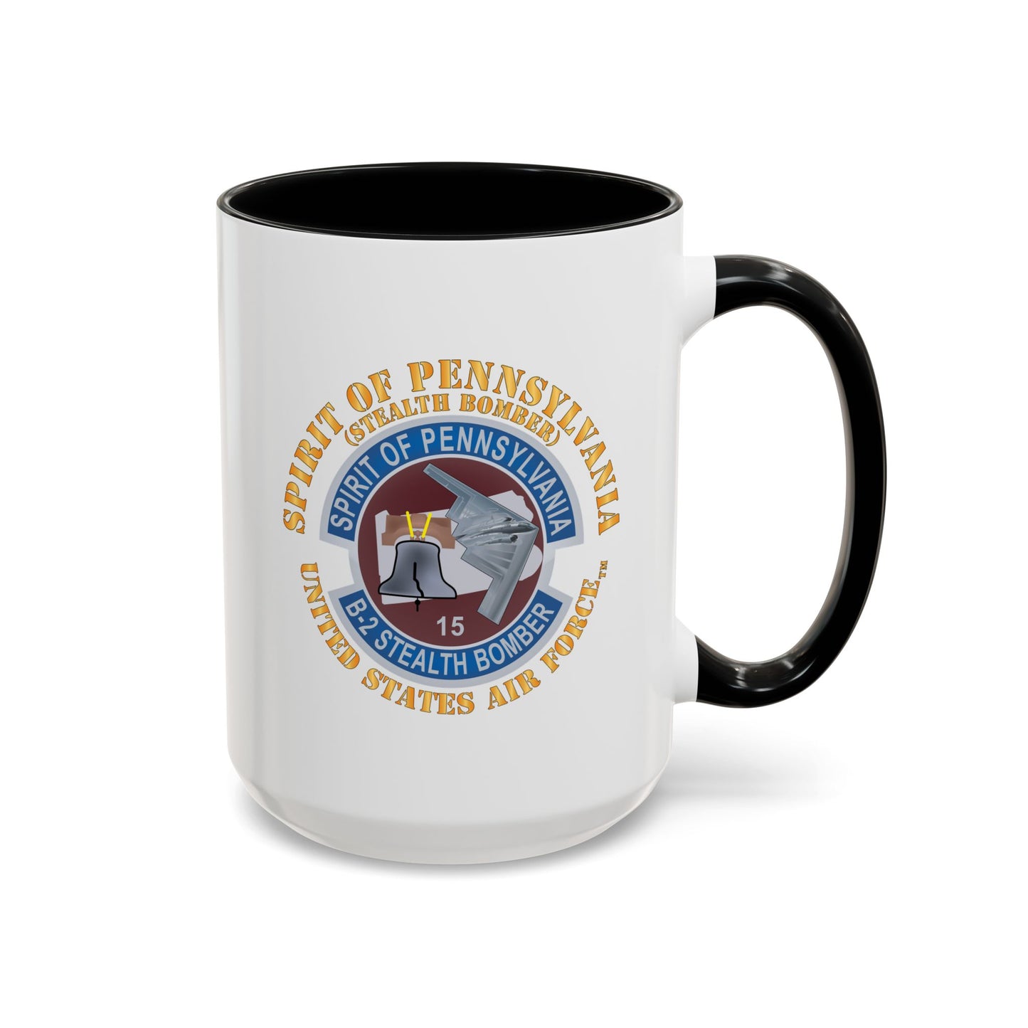 Accent Coffee Mug (11oz & 15oz) - USAF - B2 - Spirit of Pennsylvania Stealth Bomber X 300