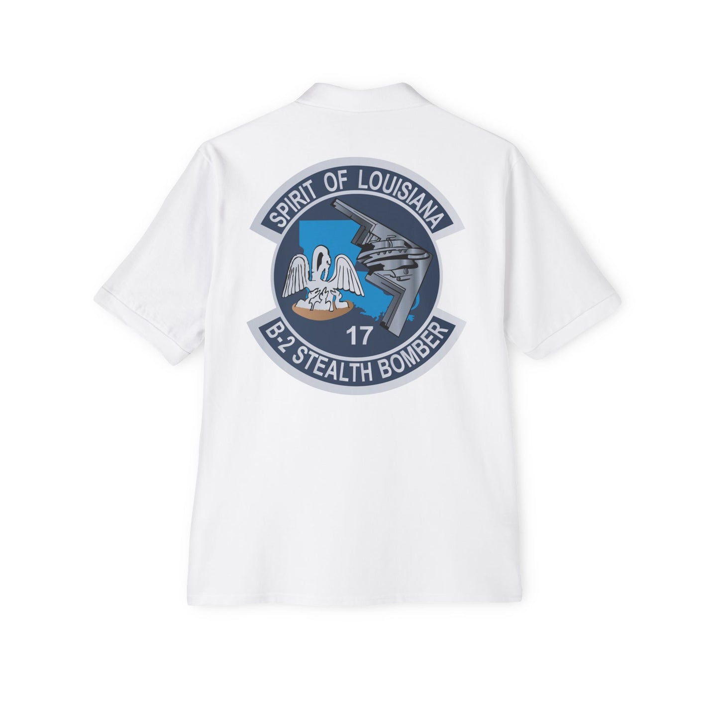 Men's Piqué Polo - USAF - B2 - Spirit of Louisiana - Stealth Bomber X 300