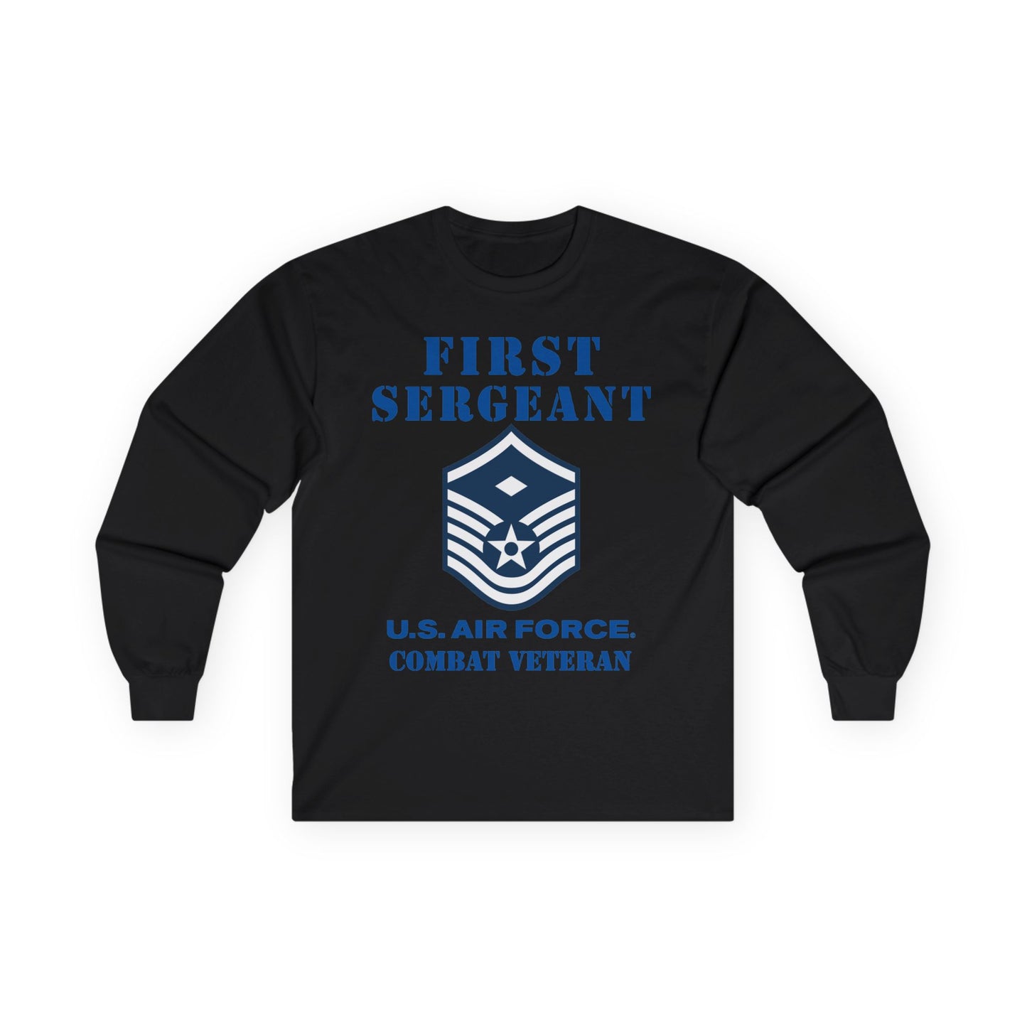 Unisex Ultra Cotton Long Sleeve Tee - USAF - First Sergeant (E7b) - 2020 - Combat Veteran