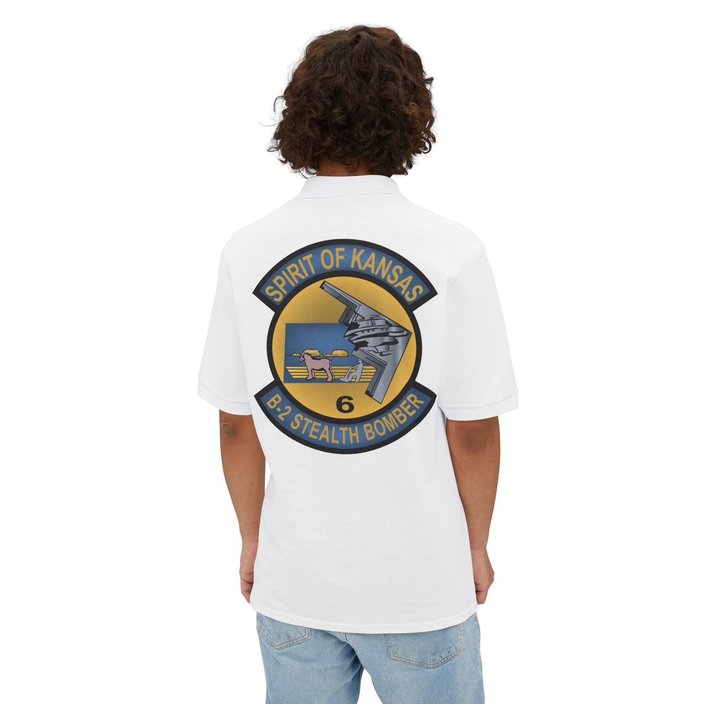 Men's Piqué Polo - USAF - B2 - Spirit of Kansas - Stealth Bomber wo txt X 300