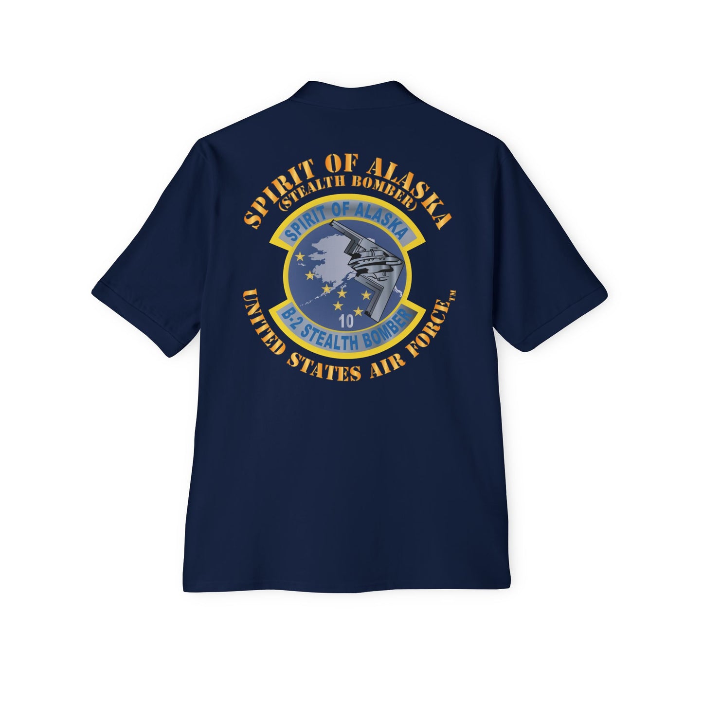 Men's Piqué Polo - USAF - B2 - Spirit of Alaska - Stealth Bomber X 300