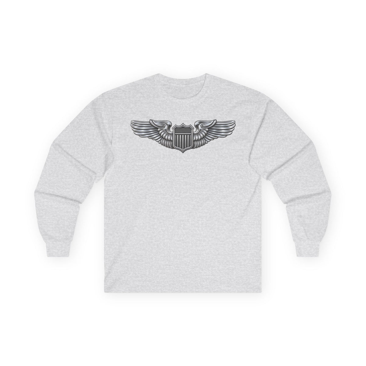 Unisex Ultra Cotton Long Sleeve Tee - USAF - Basic Pilot Badge wo Txt - 3D - Enhanced