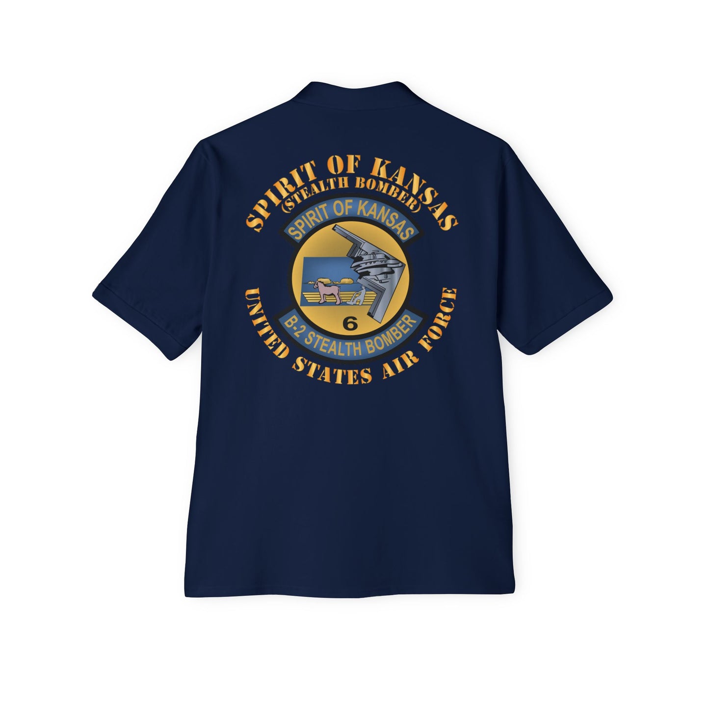 Men's Piqué Polo - USAF - B2 - Spirit of Kansas - Stealth Bomber X 300
