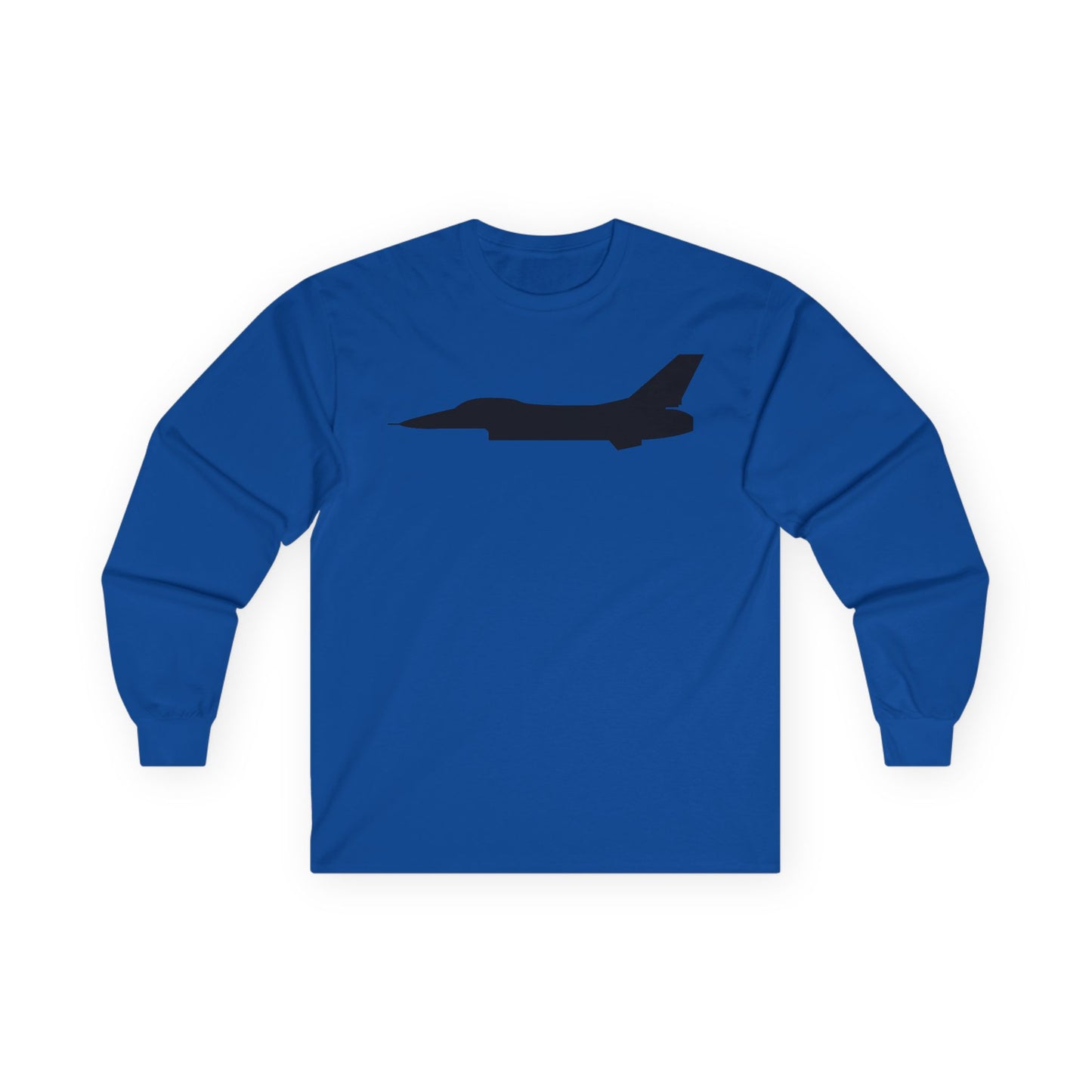 Unisex Ultra Cotton Long Sleeve Tee - Aircraft - F-16 - Side - Black - wo Txt X 300