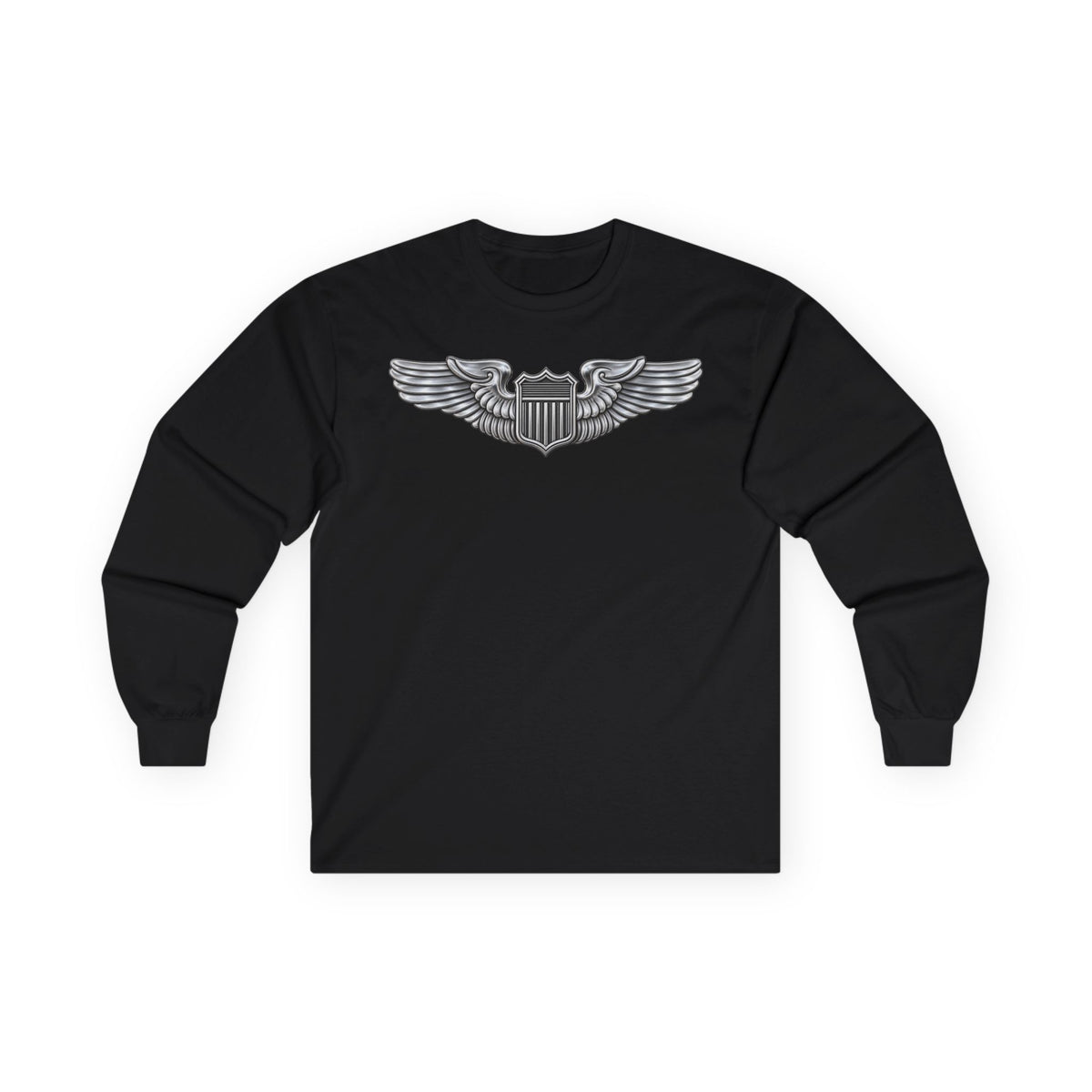Unisex Ultra Cotton Long Sleeve Tee - USAF - Basic Pilot Badge wo Txt - 3D - Enhanced