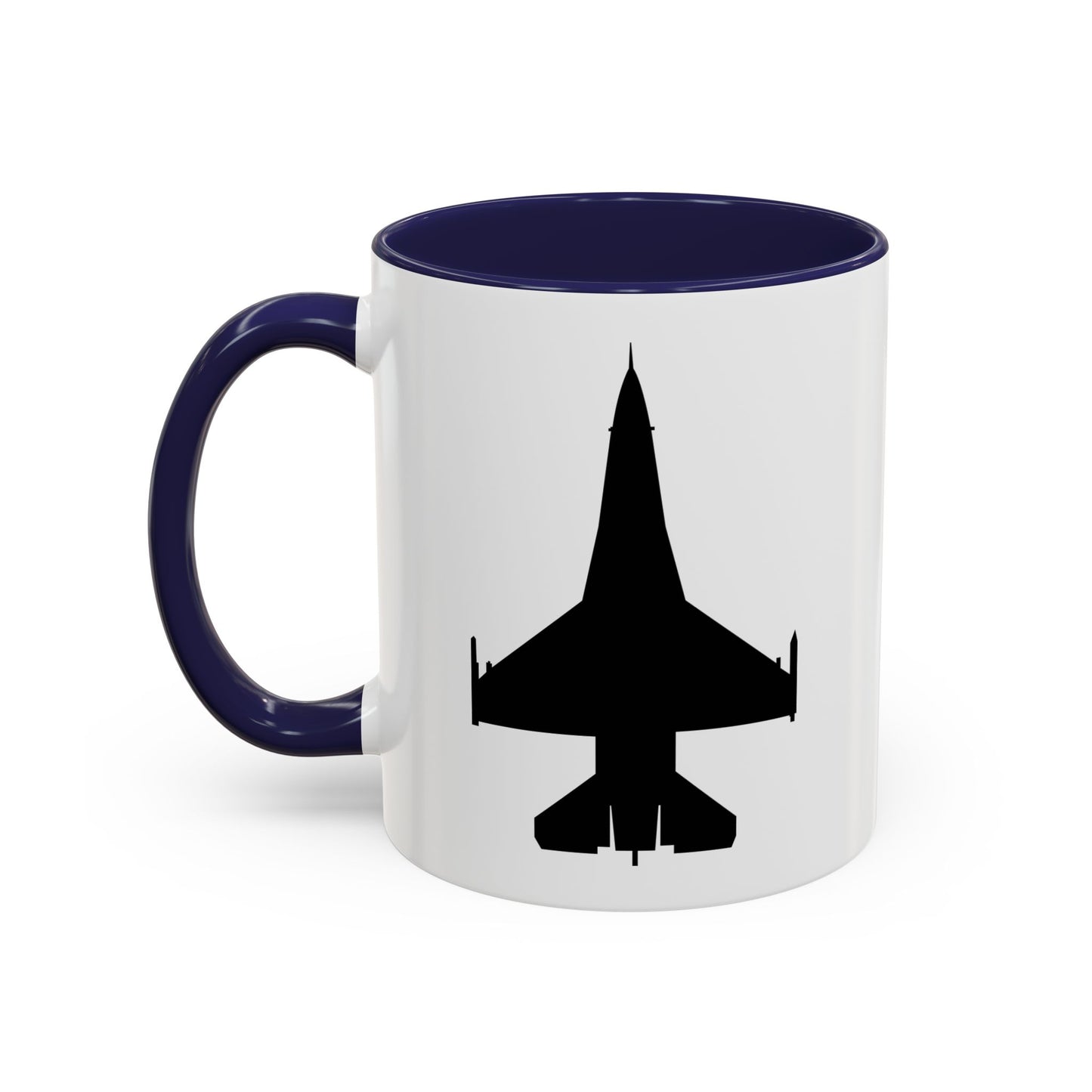 Accent Coffee Mug (11oz & 15oz) - Aircraft - F-16 -Top - Black wo Txt X 300