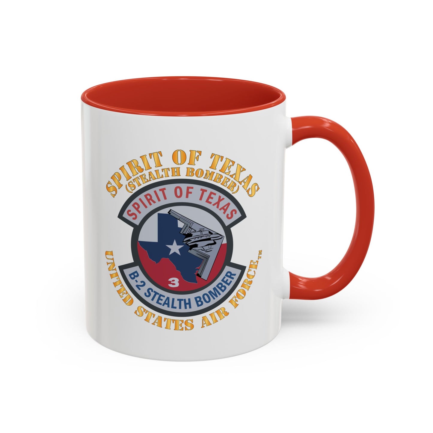 Accent Coffee Mug (11oz & 15oz) - USAF - B2 - Spirit of Texas - Stealth Bomber X 300