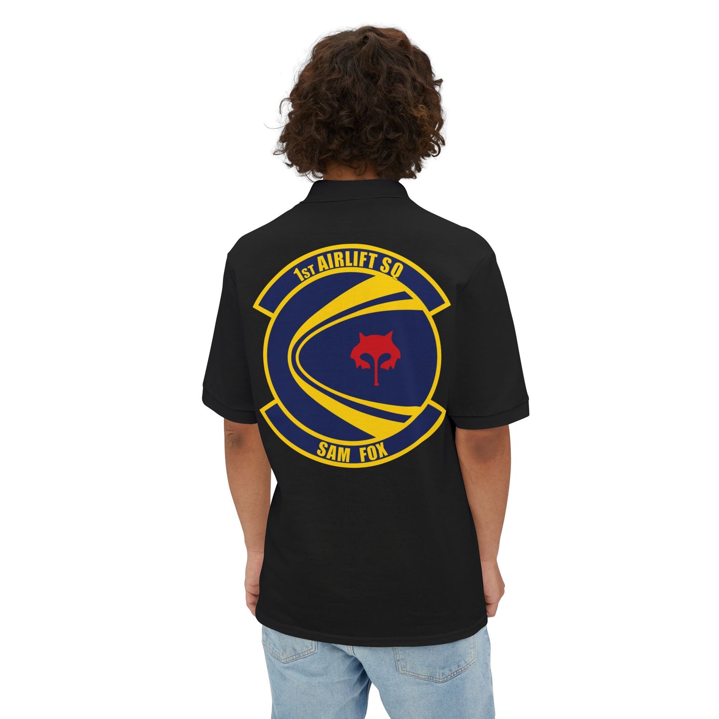 Men's Piqué Polo - USAF - 1st Airlift Squadron wo txt X 300