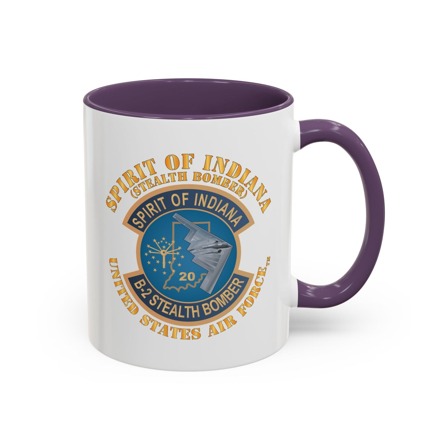 Accent Coffee Mug (11oz & 15oz) - USAF - B2 - Spirit of Indiana - Stealth Bomber X 300