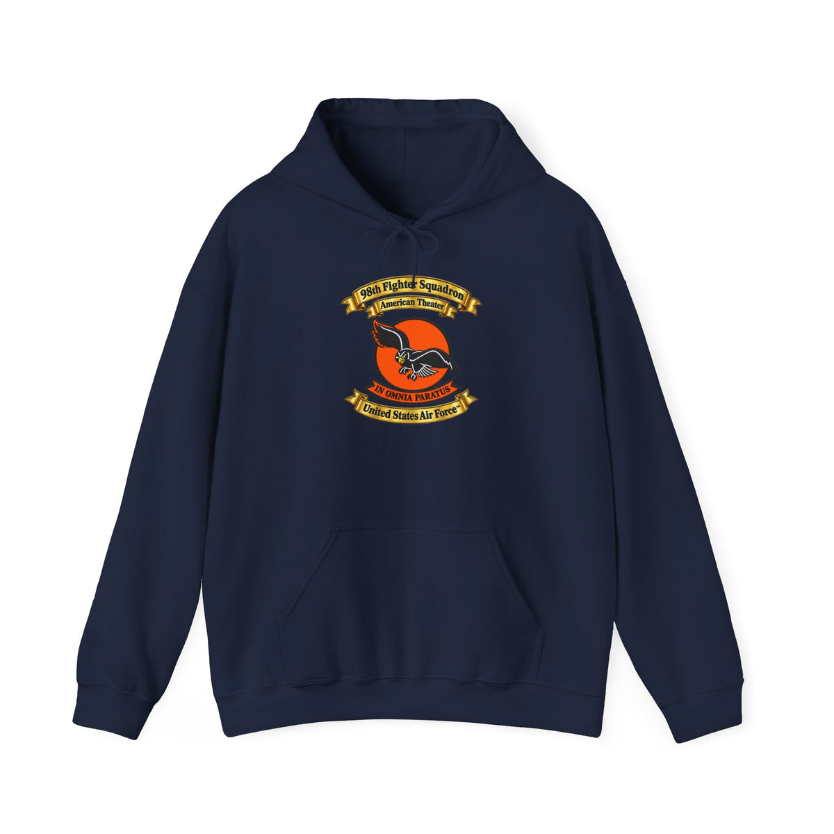 Unisex Heavy Blend Hooded Sweatshirt - 98th Fighter-Interceptor Squadron - SSI - American Theater - USAAF - 3D - Transparent
