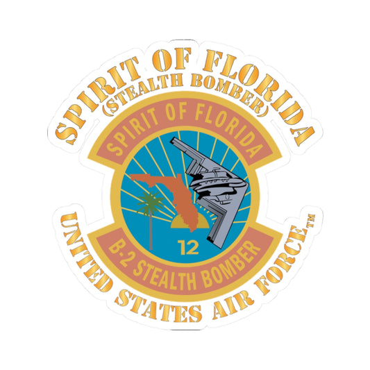Kiss-Cut Stickers - USAF - B2 - Spirit of Florida - Stealth Bomber X 300