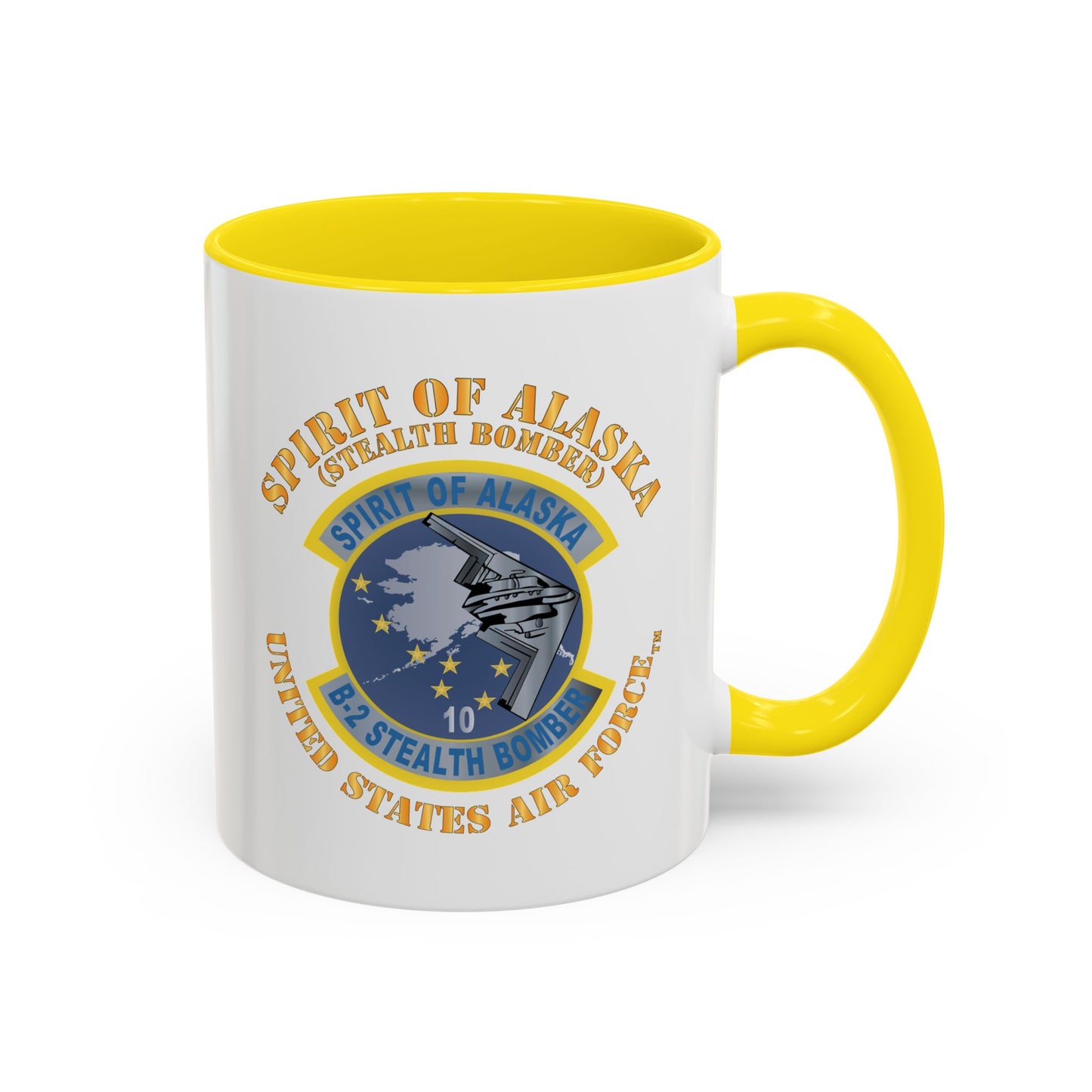 Accent Coffee Mug (11oz & 15oz) - USAF - B2 - Spirit of Alaska - Stealth Bomber X 300