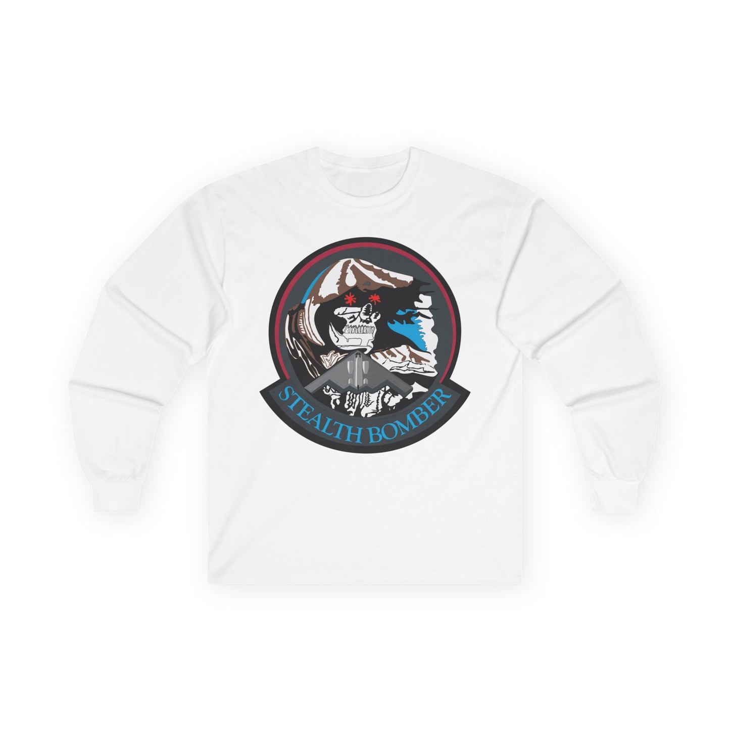 Unisex Ultra Cotton Long Sleeve Tee - USAF - B2 - Grim Reaper - Stealth Bomber wo txt X 300