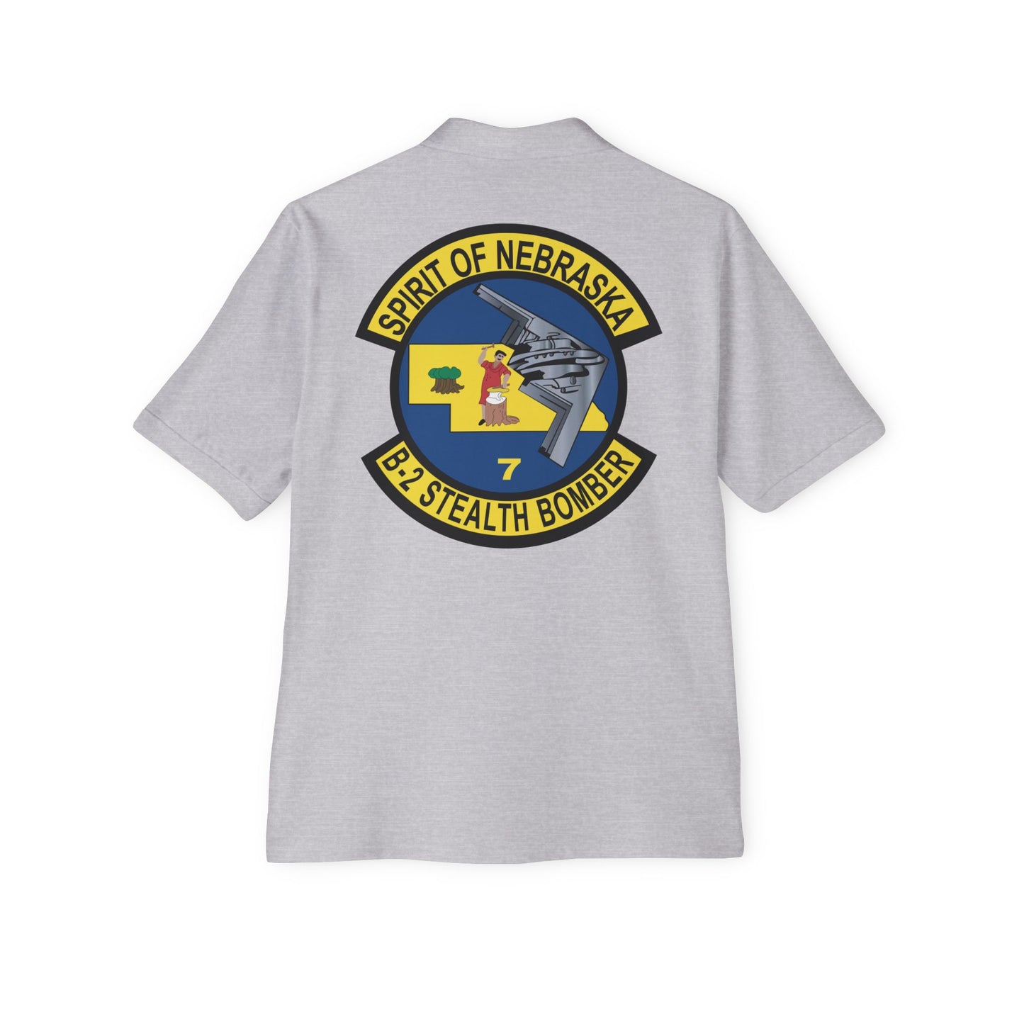 Men's Piqué Polo - USAF - B2 - Spirit of Nebraska - Stealth Bomber wo txt X 300