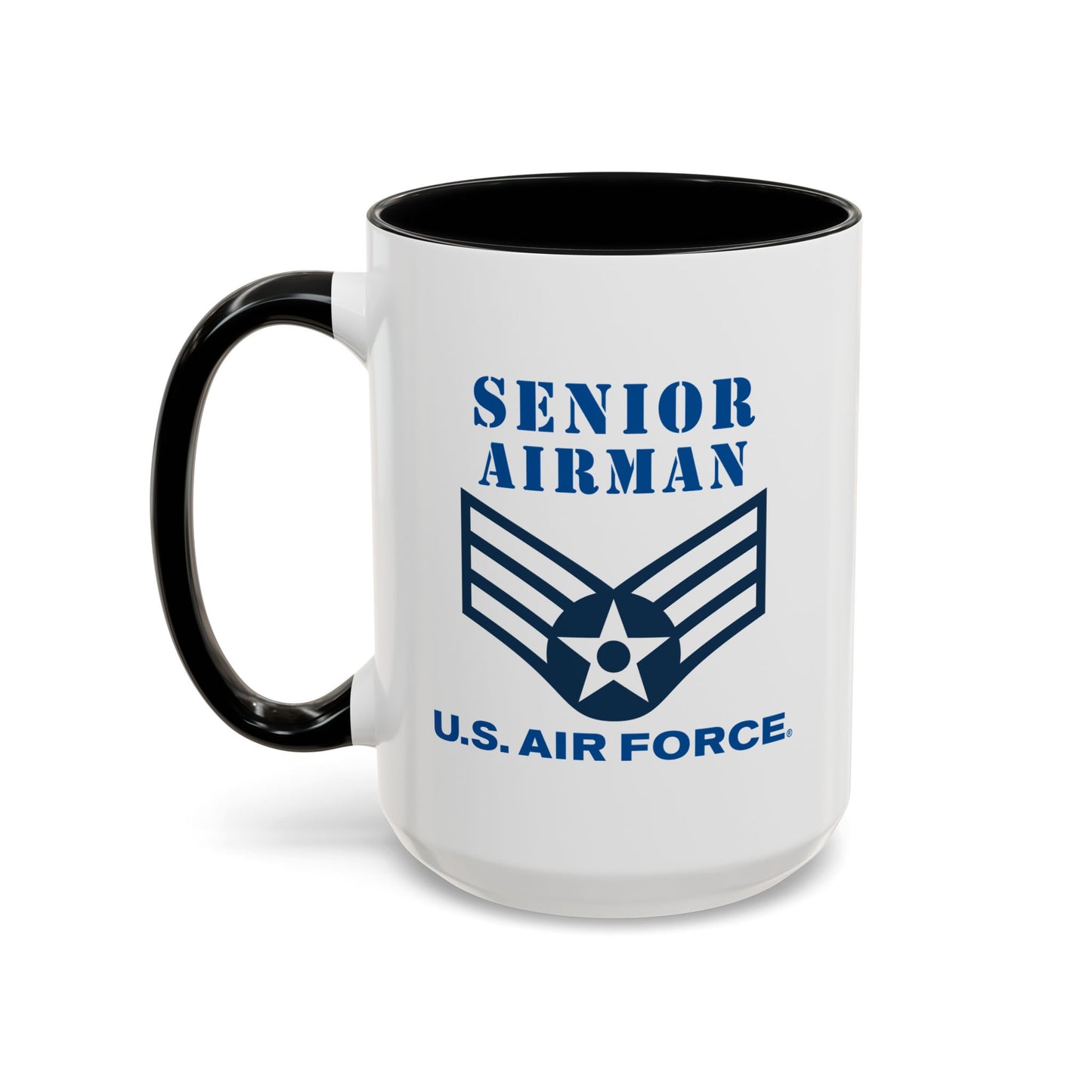 Accent Coffee Mug (11oz & 15oz) - USAF - Senior Airman (E4) - 2020 - US Air Force w Text X 300