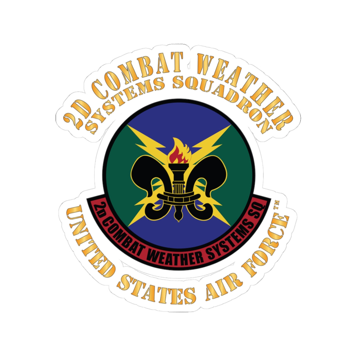 Kiss-Cut Stickers - USAF - 2d Combat Weather Systems Squadron X 300
