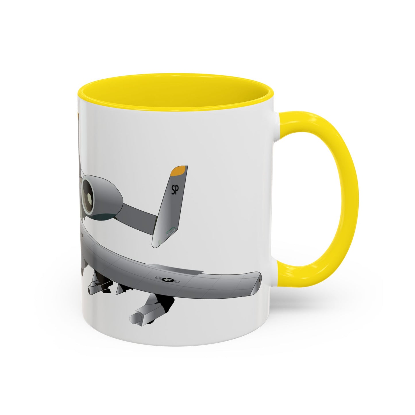 Accent Coffee Mug (11oz & 15oz) - Aircraft - A10 - Front - Top - Oblique X 300