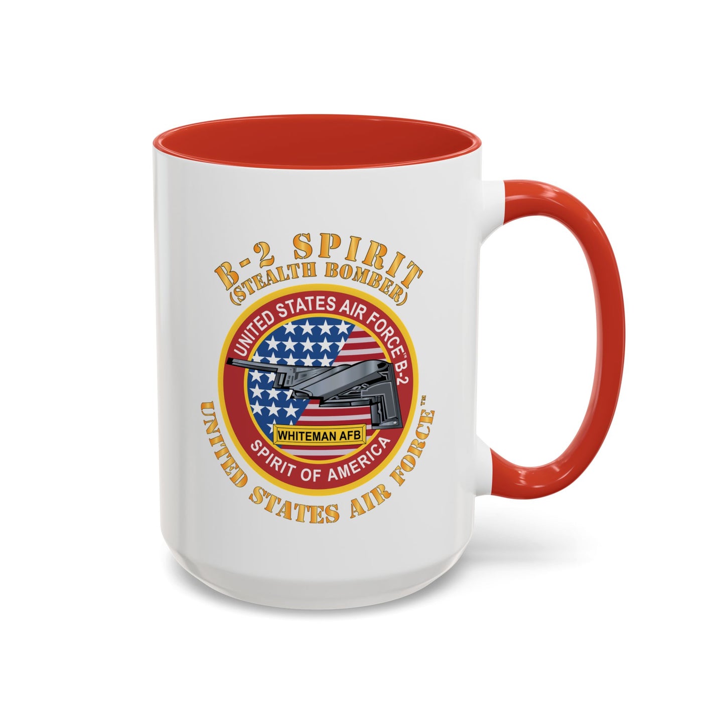 Accent Coffee Mug (11oz & 15oz) - USAF - B2 - Spirit - Stealth Bomber X 300
