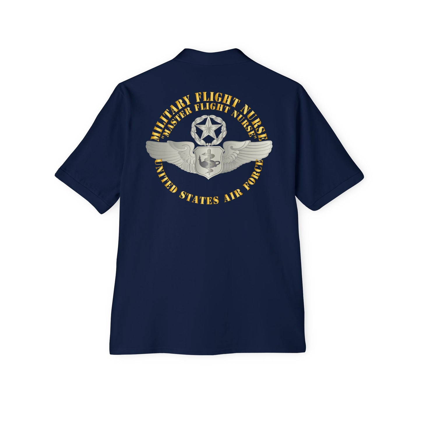 Men's Piqué Polo -USAF - Military Flight Nurse - Flight Nurse - Master