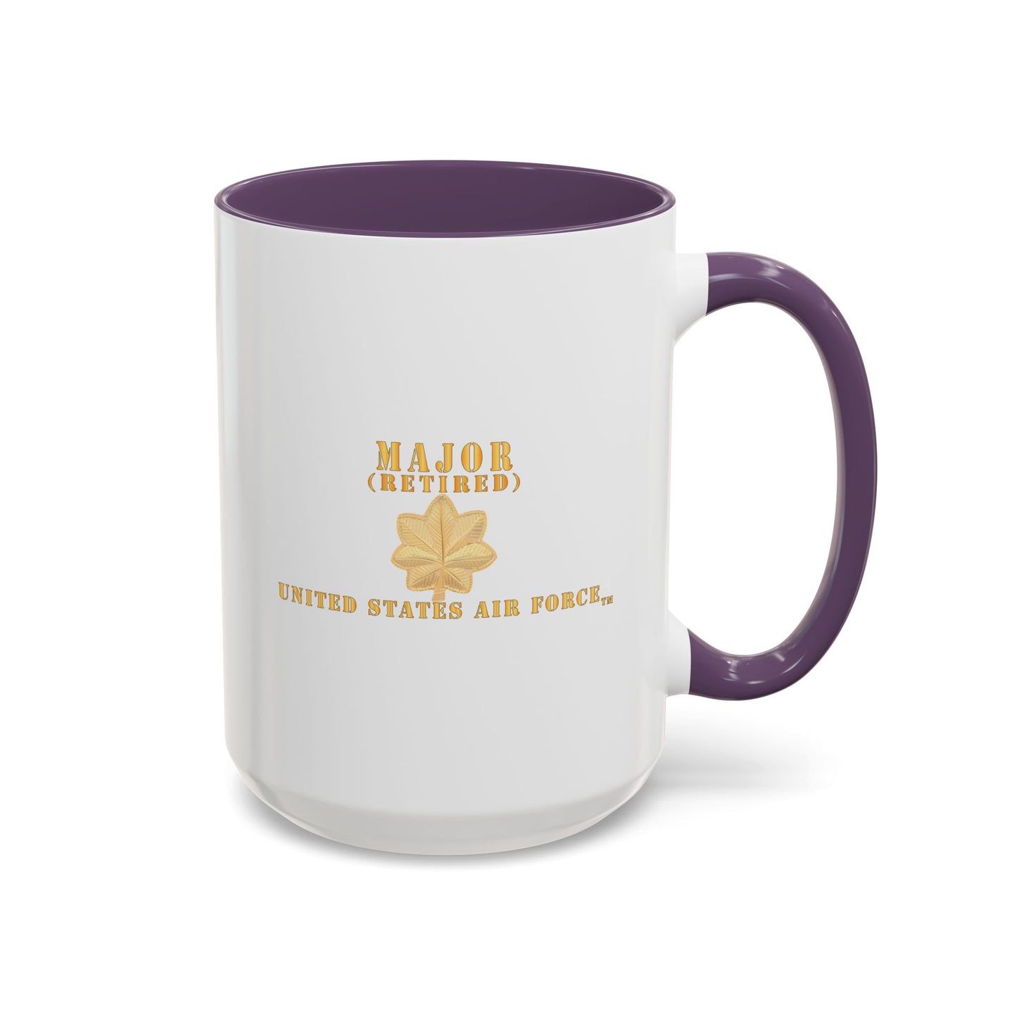 Accent Coffee Mug (11oz & 15oz) - USAF - Major - MAJ - Retired X 300