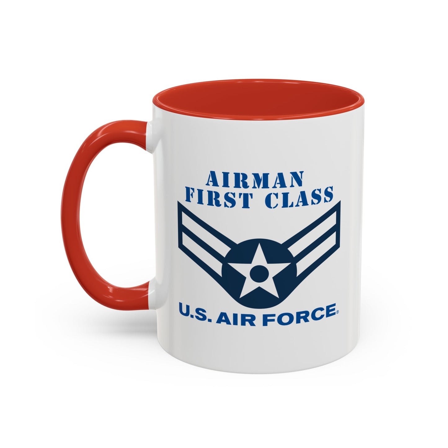 Accent Coffee Mug (11oz & 15oz) - USAF - Airman - First Class (E3) - 2020 - US Air Force w Text X 300