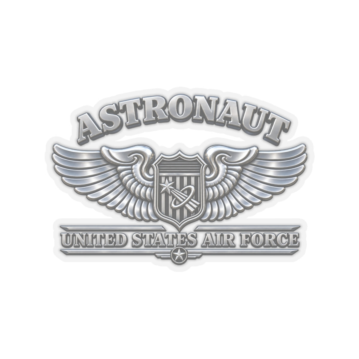 Kiss-Cut Stickers - USAF - Basic Astronaut Badge - United States Air Force - 3D - Enhanced