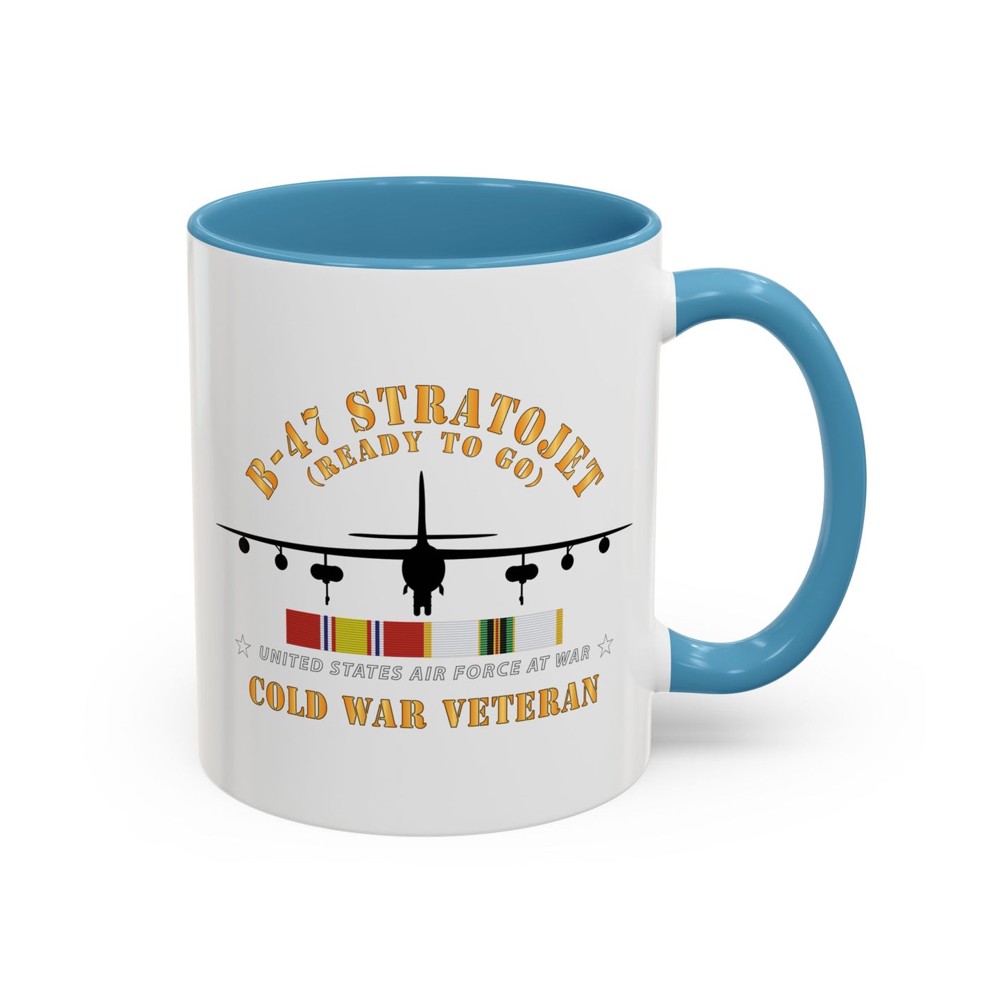 Accent Coffee Mug (11oz & 15oz) - USAF - B-47 Stratojet - Ready to Go - Silhouette - Cold War Veteran X 300