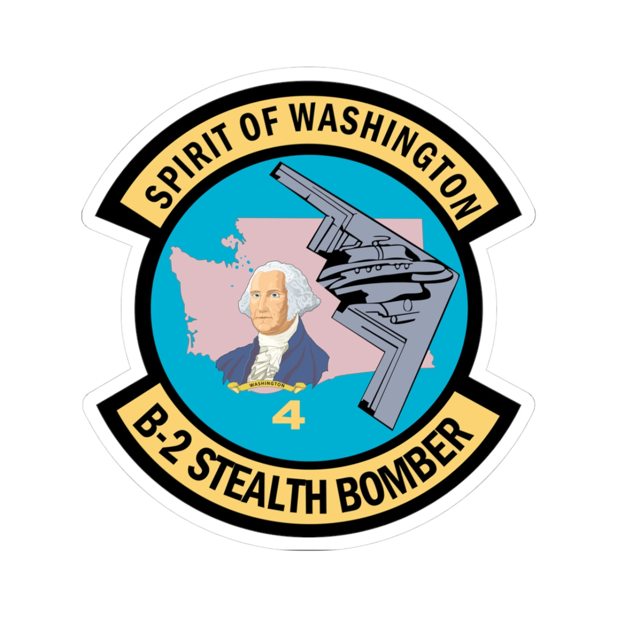 Kiss-Cut Stickers - USAF - B2 - Spirit of Washington - Stealth Bomber wo txt X 300
