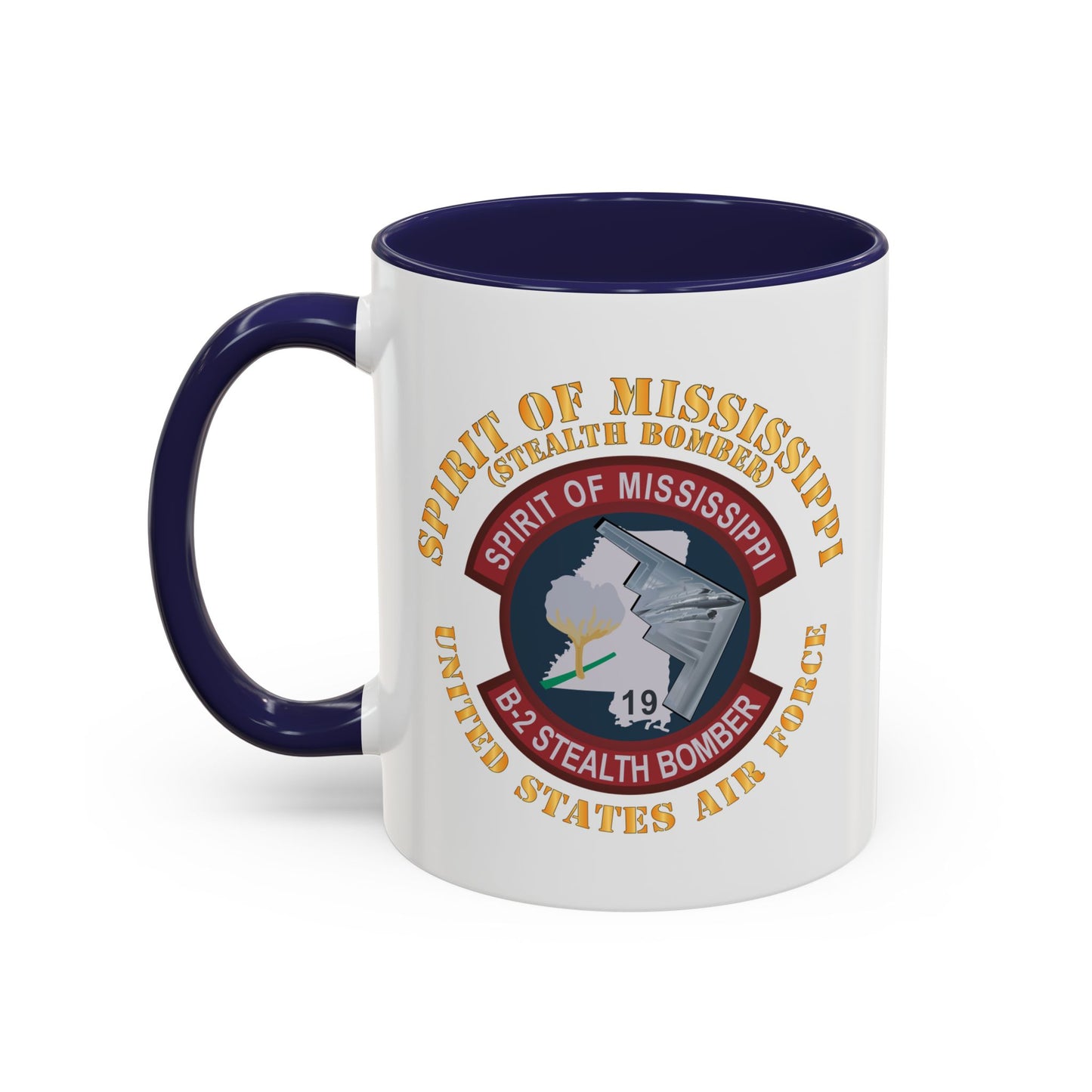 Accent Coffee Mug (11oz & 15oz) - USAF - B2 - Spirit of Mississippi - Stealth Bomber X 300