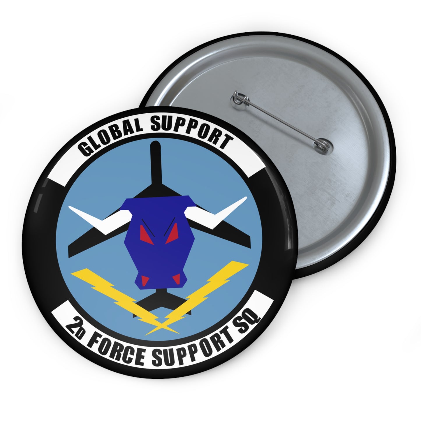 Custom Pin Button - USAF - 2d  Force Support Squadron wo txt