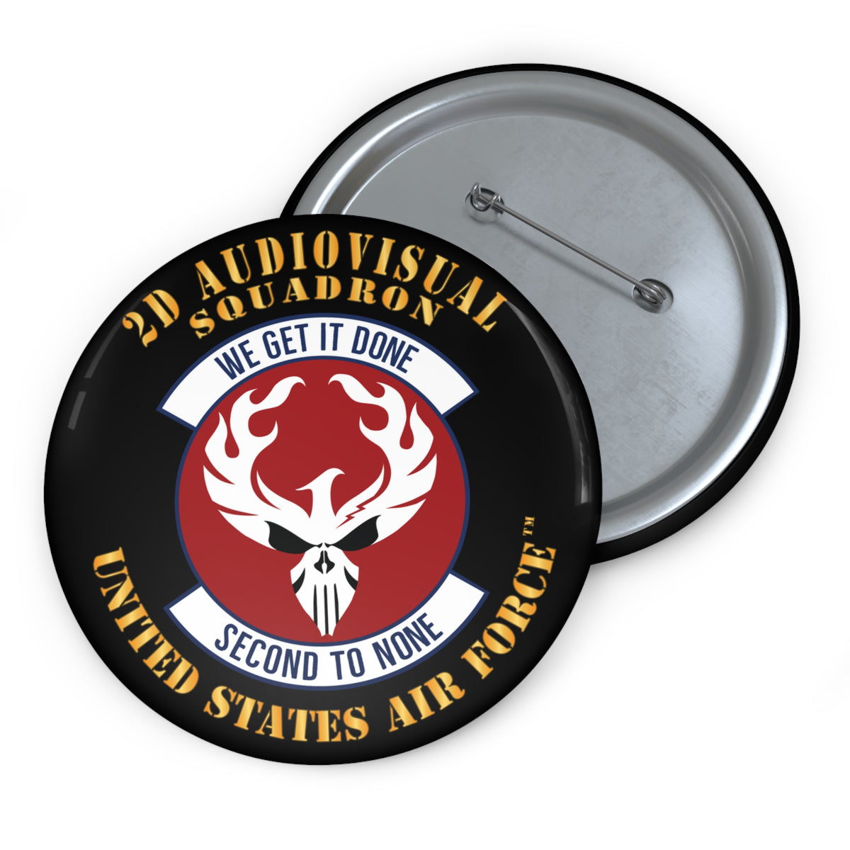 Custom Pin Button - USAF - 2d Audiovisual Squadron X 300