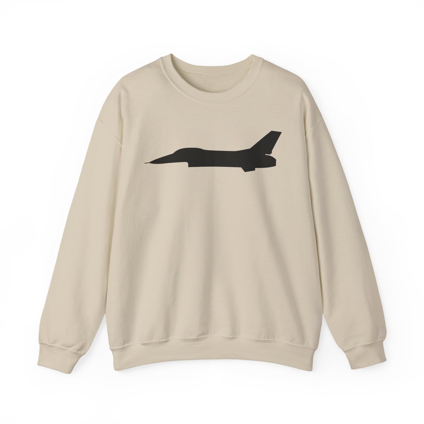 Crewneck Sweatshirt - Aircraft - F-16 - Side - Black - wo Txt X 300