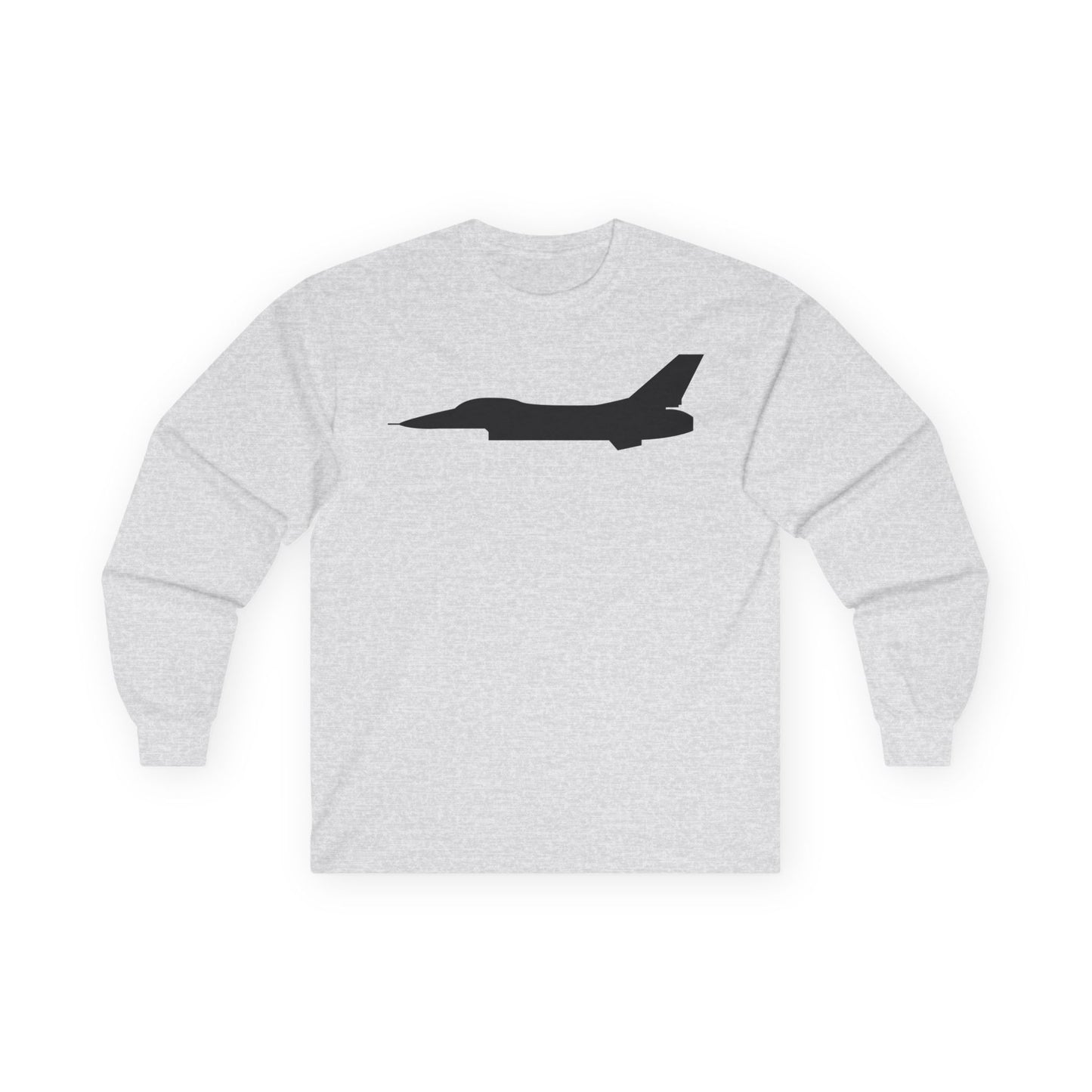 Unisex Ultra Cotton Long Sleeve Tee - Aircraft - F-16 - Side - Black - wo Txt X 300
