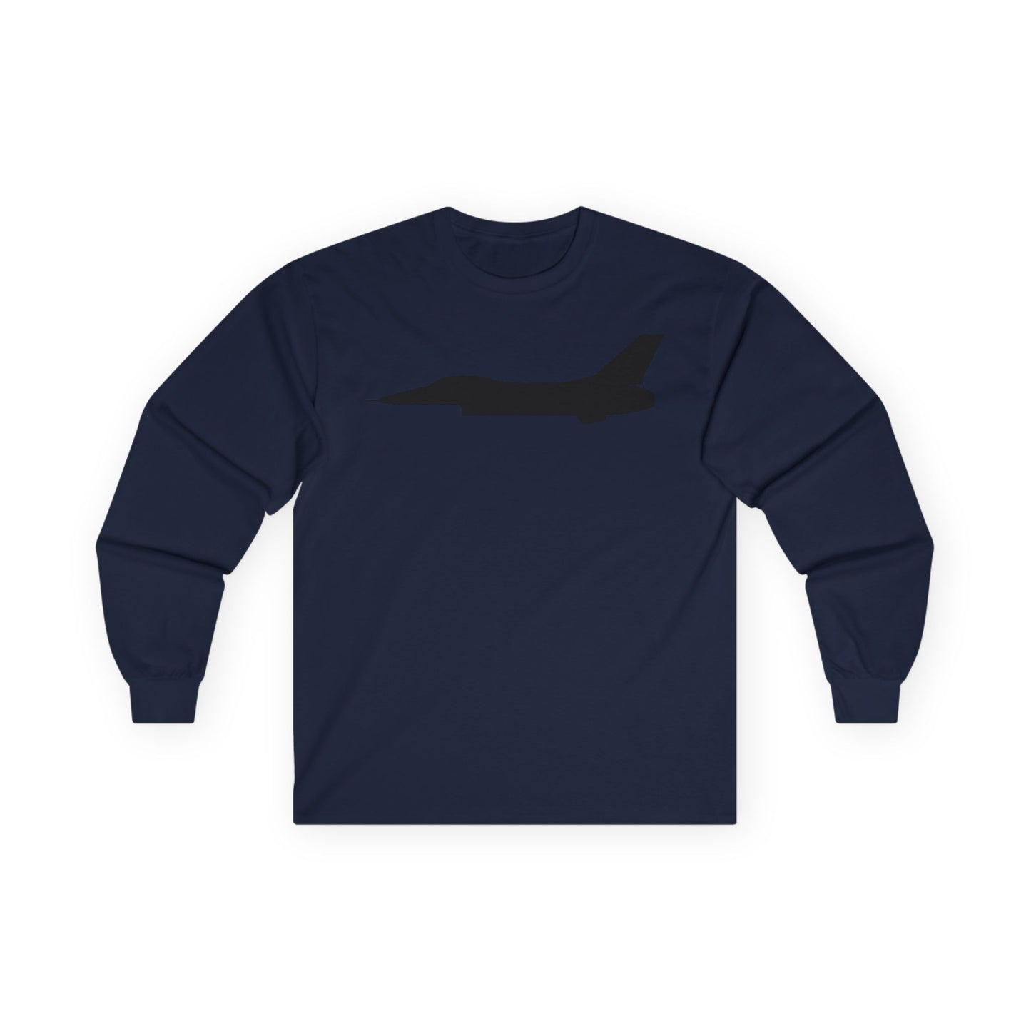 Unisex Ultra Cotton Long Sleeve Tee - Aircraft - F-16 - Side - Black - wo Txt X 300