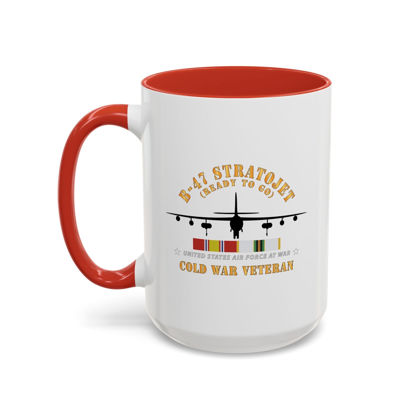 Accent Coffee Mug (11oz & 15oz) - USAF - B-47 Stratojet - Ready to Go - Silhouette - Cold War Veteran X 300
