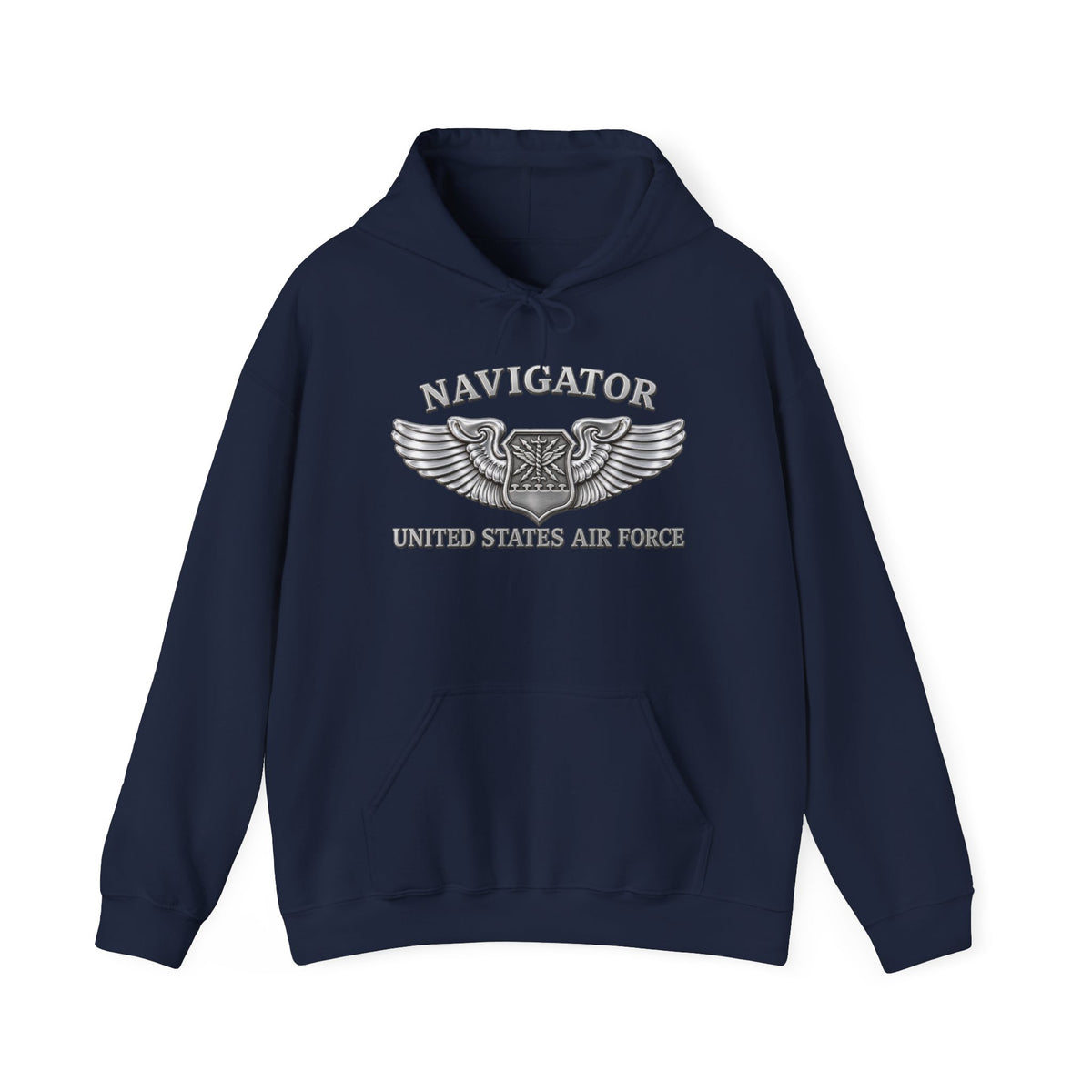Unisex Heavy Blend Hooded Sweatshirt - USAF - Navigator Badge - United States Air Force - 3D - Enhanced