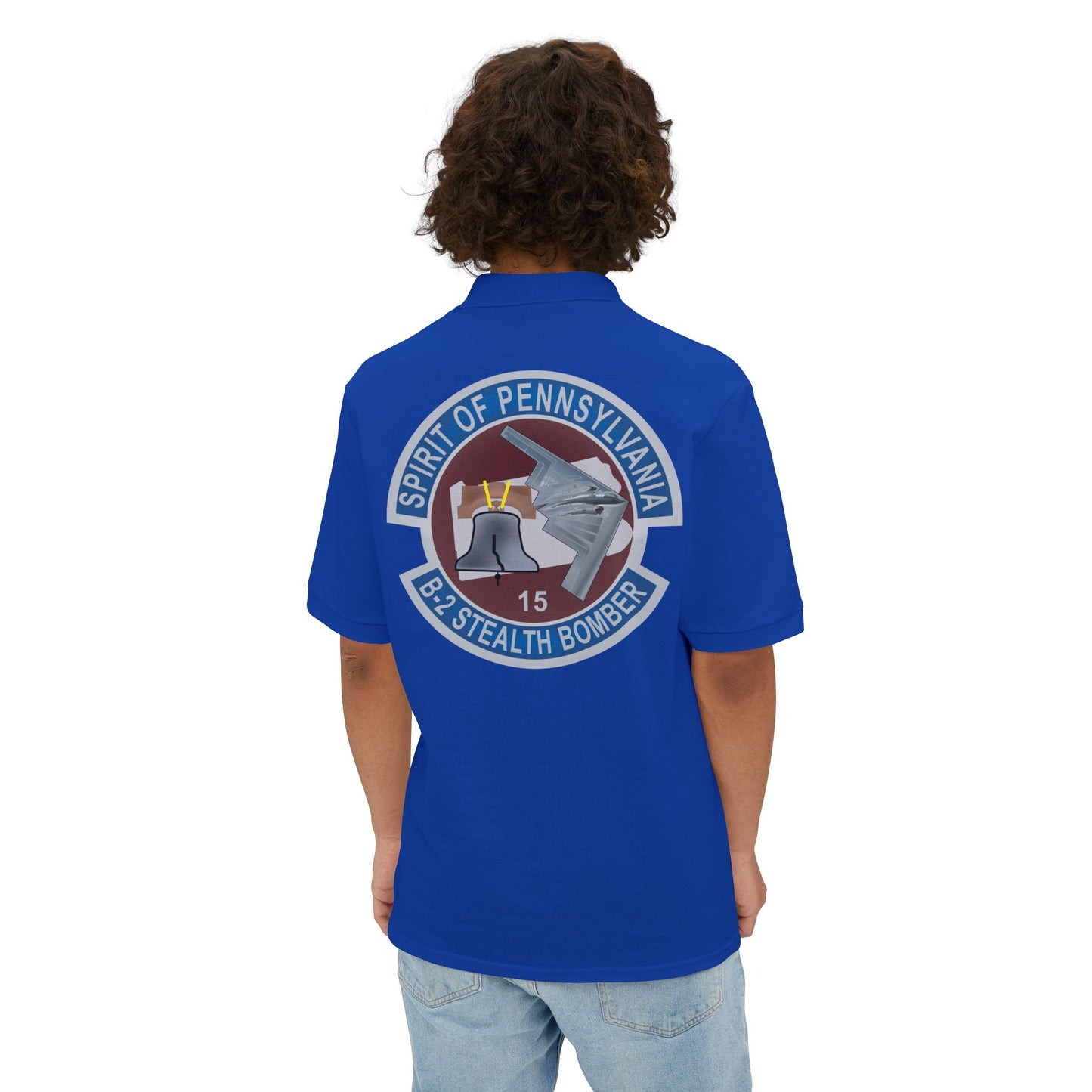Men's Piqué Polo - USAF - B2 - Spirit of Pennsylvania Stealth Bomber wo Txt X 300