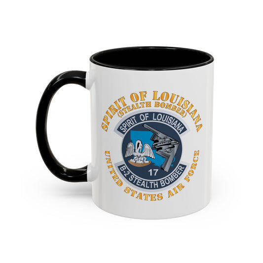 Accent Coffee Mug (11oz & 15oz) - USAF - B2 - Spirit of Louisiana - Stealth Bomber X 300