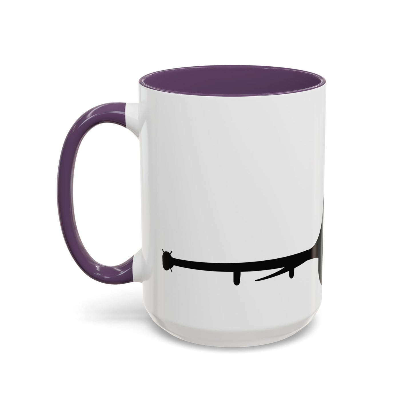 Accent Coffee Mug (11oz & 15oz) - Aircraft - F-16 - Front - Silhouette wo Txt X 300
